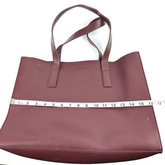 Rachel Zoe Tote Bag Burgundy Faux Leather Double Handle Handbag New - Picture 12 of 15